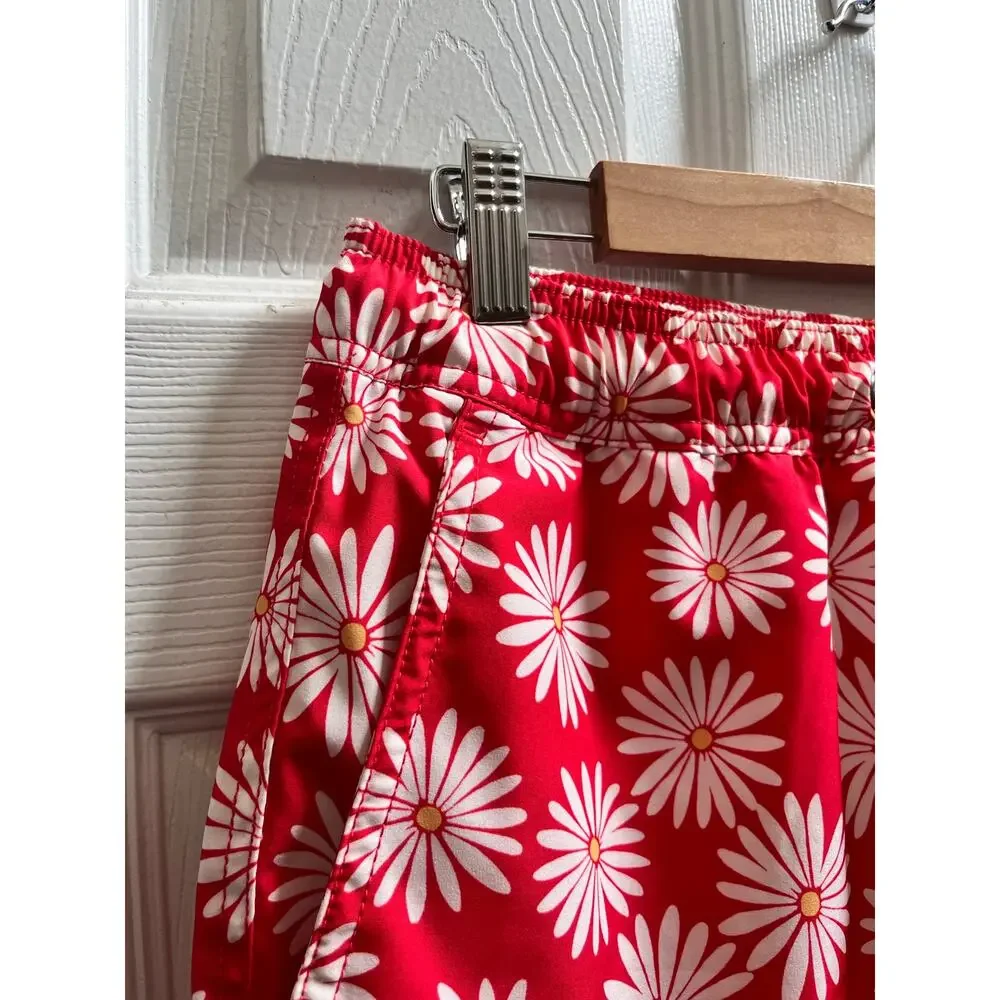 J. Crew Men’s Flex Daisy Print Drawstring Swim Trunk Small 6 Inch Inseam